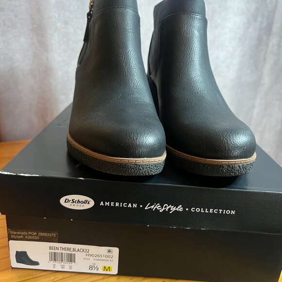 NIB Women's Dr Scholl's Black Wedge Bootie size 8.5 - Picture 2 of 9